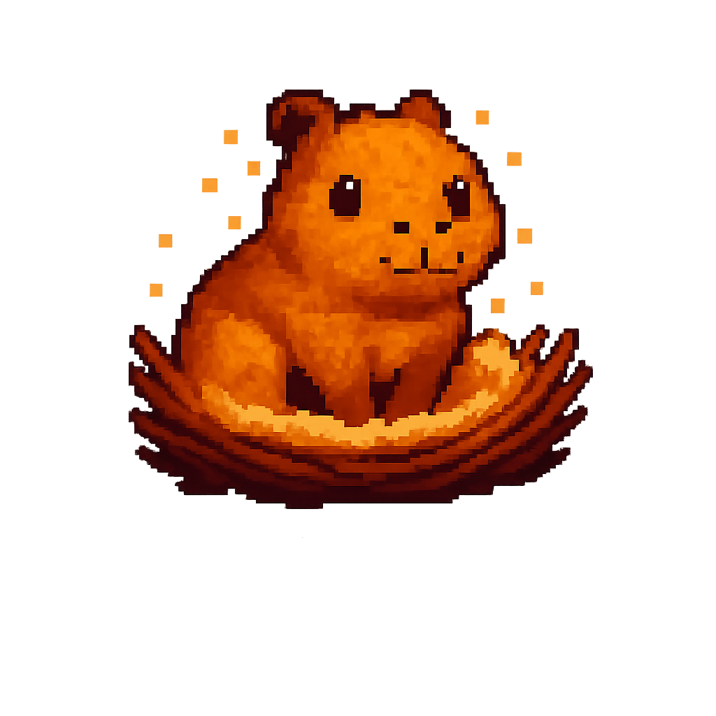 Capybara in a nest